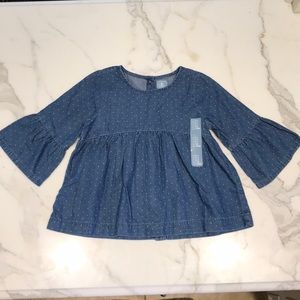 Baby Gap Chambray Bell Sleeve Top 4 YRS NEW